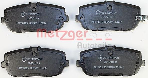 Metzger 1170617 - Тормозные колодки, дисковые, комплект avtokuzovplus.com.ua