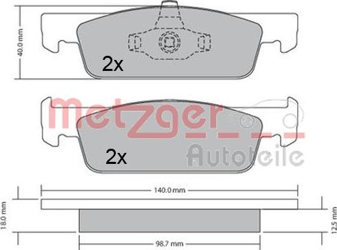 Metzger 1170621 - Тормозные колодки, дисковые, комплект autodnr.net