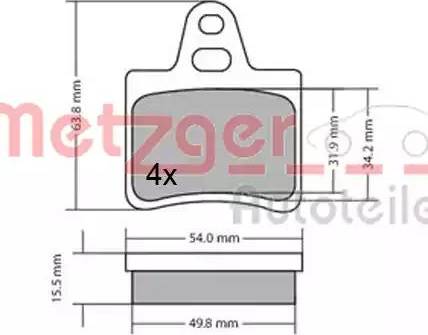 Metzger 1170628 - Тормозные колодки, дисковые, комплект autodnr.net
