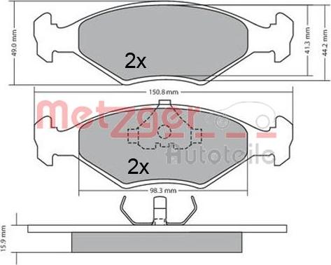 Metzger 1170645 - Гальмівні колодки, дискові гальма autocars.com.ua