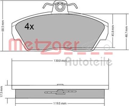 Metzger 1170646 - Тормозные колодки, дисковые, комплект autodnr.net