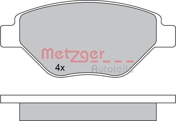 Metzger 1170652 - Тормозные колодки, дисковые, комплект avtokuzovplus.com.ua