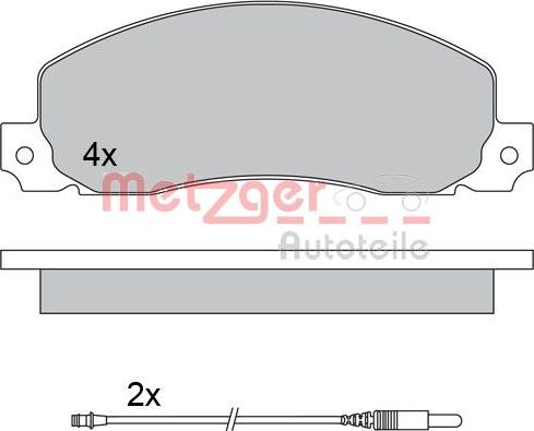 Metzger 1170659 - Тормозные колодки, дисковые, комплект avtokuzovplus.com.ua