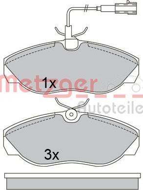 Metzger 1170665 - Тормозные колодки, дисковые, комплект avtokuzovplus.com.ua