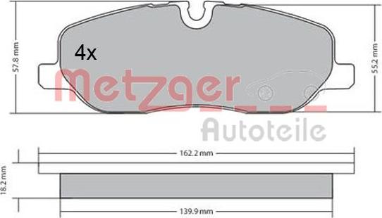 Metzger 1170668 - Гальмівні колодки, дискові гальма autocars.com.ua