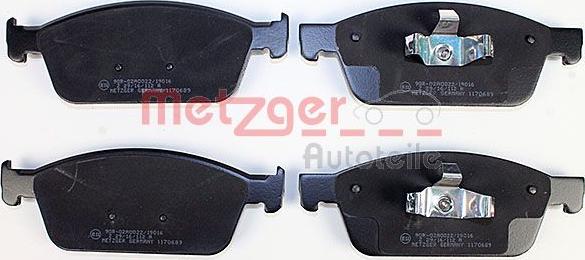 Metzger 1170689 - Тормозные колодки, дисковые, комплект avtokuzovplus.com.ua