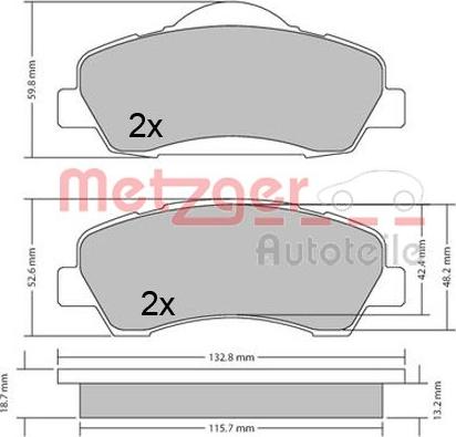 Metzger 1170690 - Гальмівні колодки, дискові гальма autocars.com.ua