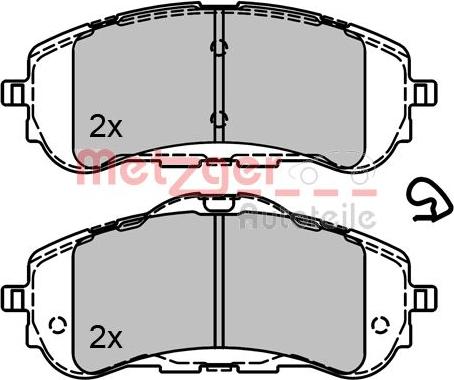 Metzger 1170795 - Тормозные колодки, дисковые, комплект avtokuzovplus.com.ua