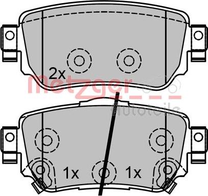 Metzger 1170802 - Тормозные колодки, дисковые, комплект avtokuzovplus.com.ua