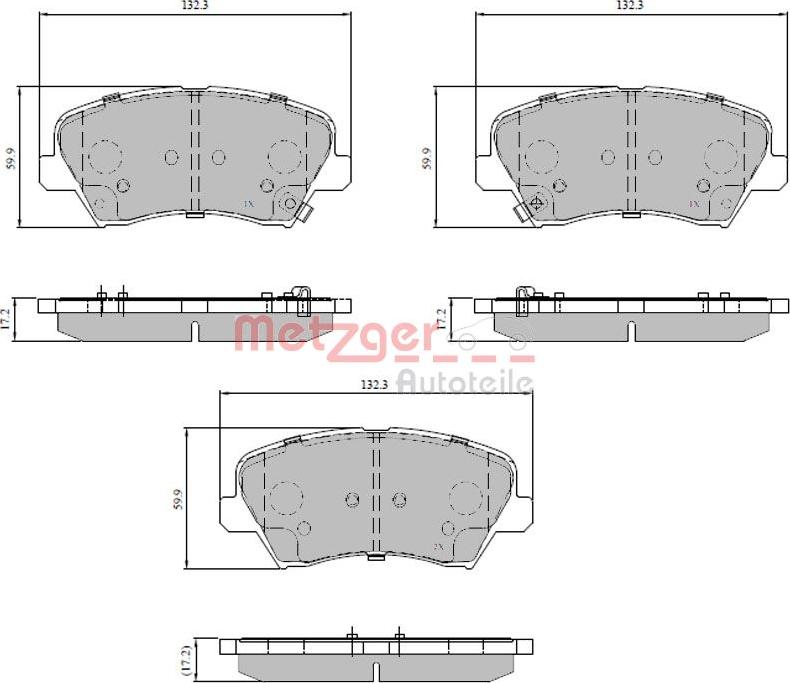 Metzger 1170817 - Тормозные колодки, дисковые, комплект autodnr.net