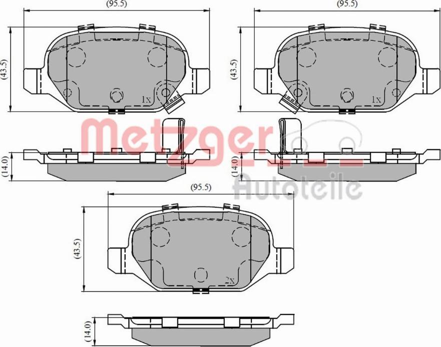 Metzger 1170818 - Гальмівні колодки, дискові гальма autocars.com.ua