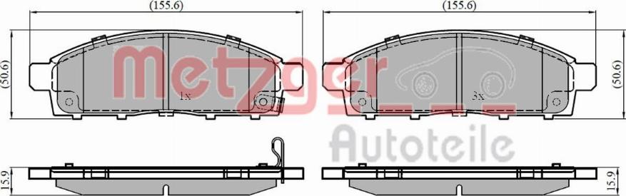 Metzger 1170820 - Гальмівні колодки, дискові гальма autocars.com.ua