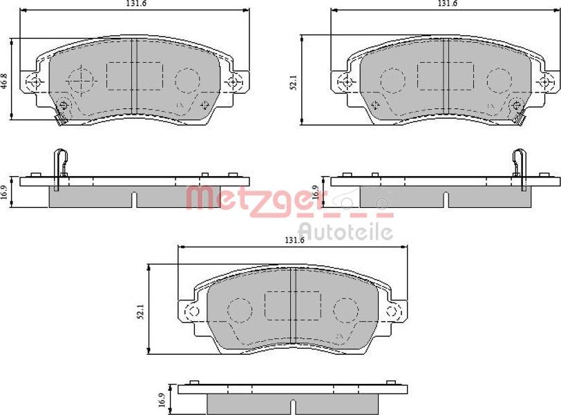 Metzger 1170824 - Гальмівні колодки, дискові гальма autocars.com.ua