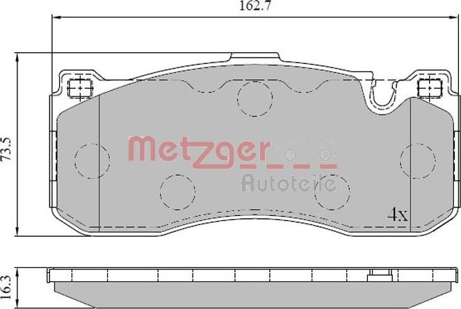 Metzger 1170830 - Тормозные колодки, дисковые, комплект avtokuzovplus.com.ua