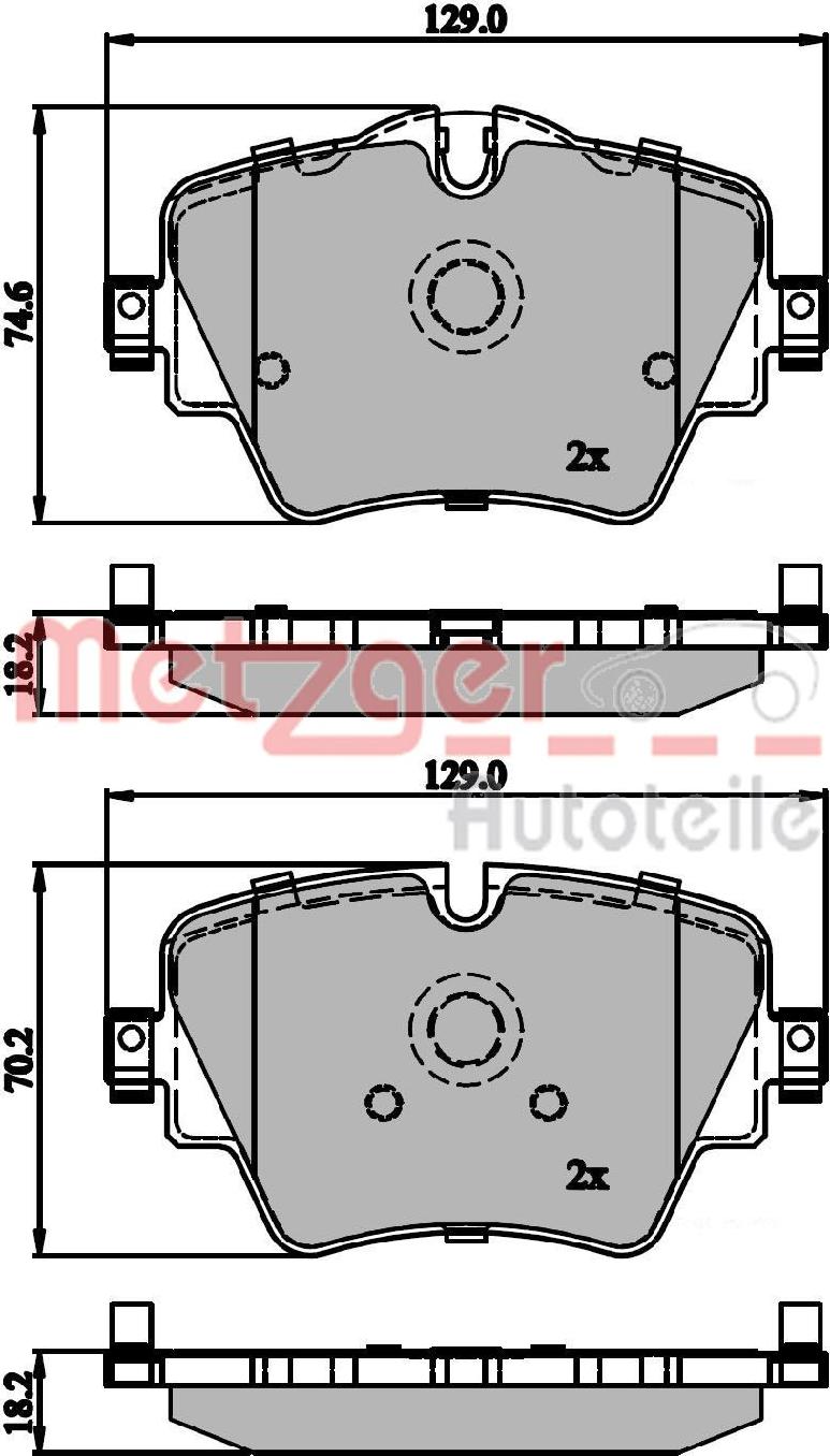 Metzger 1170845 - Гальмівні колодки, дискові гальма autocars.com.ua