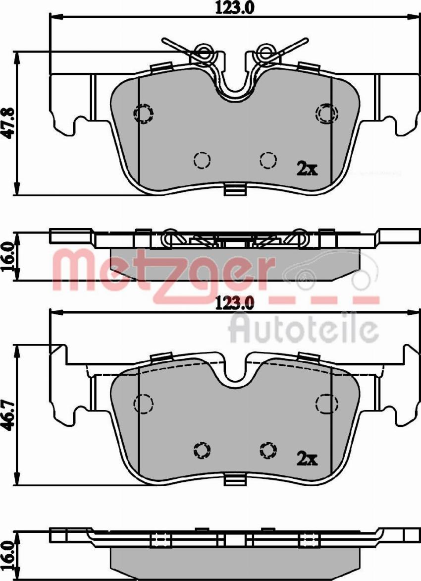 Metzger 1170846 - Тормозные колодки, дисковые, комплект avtokuzovplus.com.ua