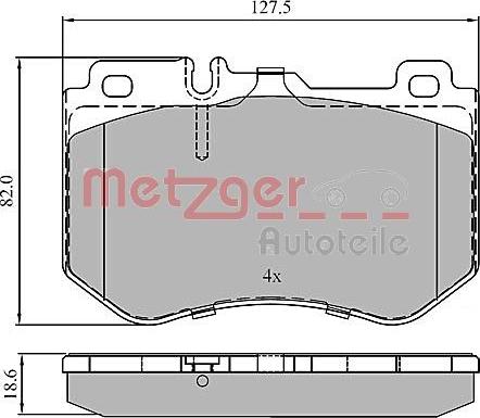 Metzger 1170852 - Гальмівні колодки, дискові гальма autocars.com.ua