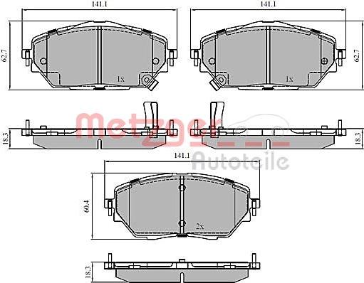 Metzger 1170854 - Тормозные колодки, дисковые, комплект autodnr.net