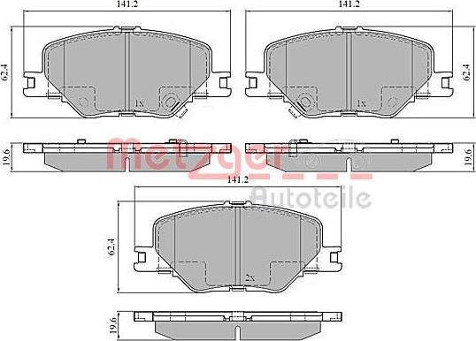 Metzger 1170855 - Гальмівні колодки, дискові гальма autocars.com.ua