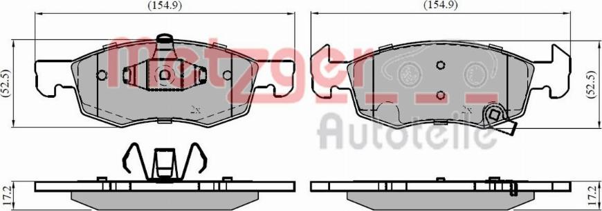 Metzger 1170859 - Гальмівні колодки, дискові гальма autocars.com.ua