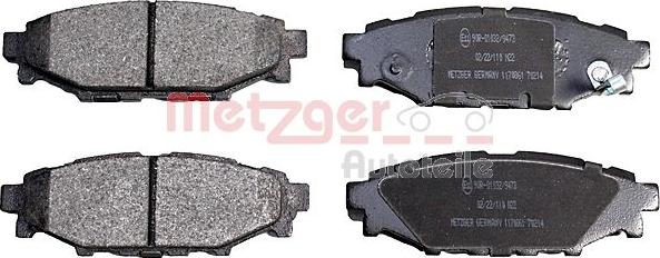 Metzger 1170861 - Тормозные колодки, дисковые, комплект avtokuzovplus.com.ua