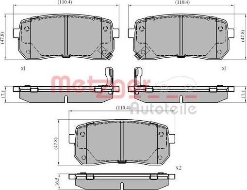 Metzger 1170866 - Тормозные колодки, дисковые, комплект avtokuzovplus.com.ua