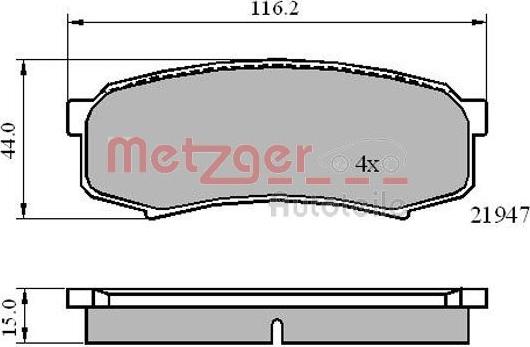 Metzger 1170871 - Тормозные колодки, дисковые, комплект autodnr.net