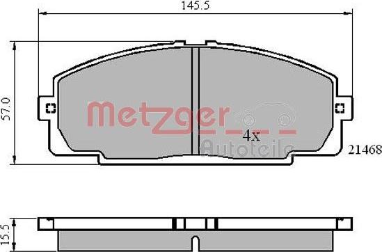 Metzger 1170872 - Гальмівні колодки, дискові гальма autocars.com.ua