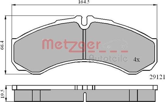 Metzger 1170874 - Тормозные колодки, дисковые, комплект autodnr.net