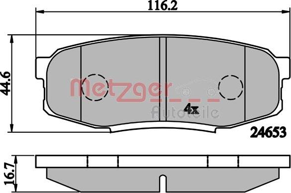 Metzger 1170875 - Тормозные колодки, дисковые, комплект avtokuzovplus.com.ua