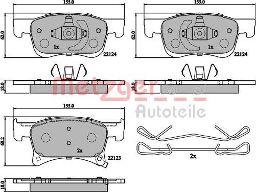 Metzger 1170878 - Гальмівні колодки, дискові гальма autocars.com.ua