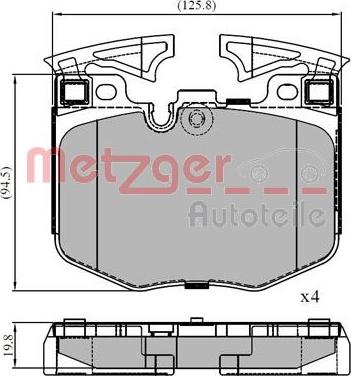 Metzger 1170888 - Тормозные колодки, дисковые, комплект avtokuzovplus.com.ua