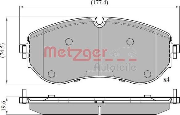 Metzger 1170898 - Тормозные колодки, дисковые, комплект avtokuzovplus.com.ua