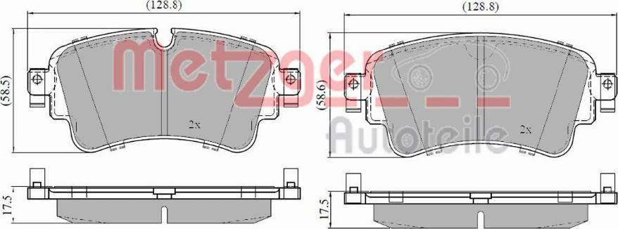 Metzger 1170904 - Тормозные колодки, дисковые, комплект avtokuzovplus.com.ua