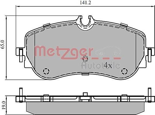 Metzger 1170905 - Тормозные колодки, дисковые, комплект avtokuzovplus.com.ua