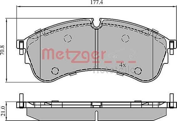 Metzger 1170907 - Гальмівні колодки, дискові гальма autocars.com.ua