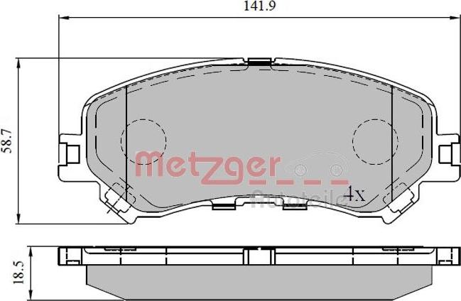 Metzger 1170908 - Гальмівні колодки, дискові гальма autocars.com.ua