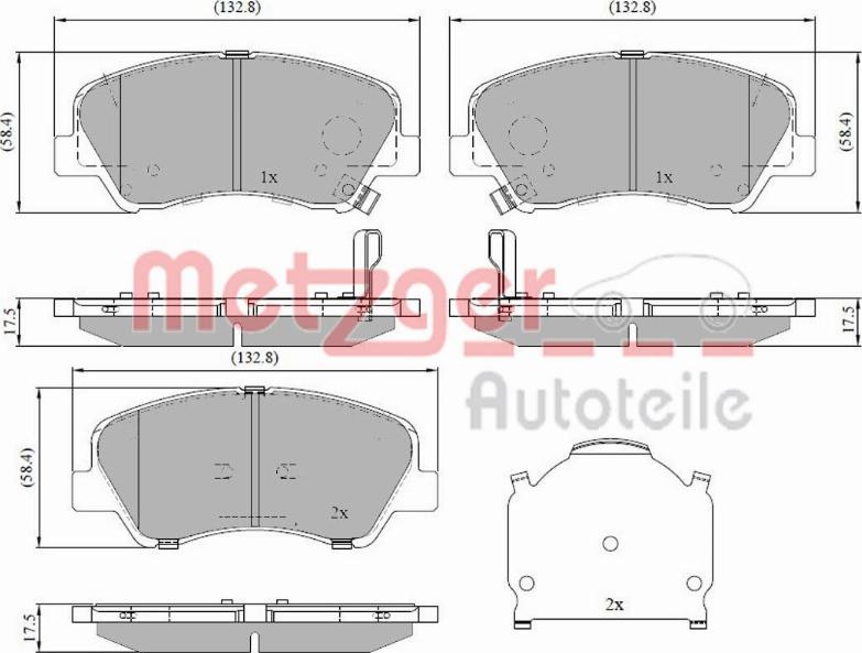 Metzger 1170918 - Гальмівні колодки, дискові гальма autocars.com.ua