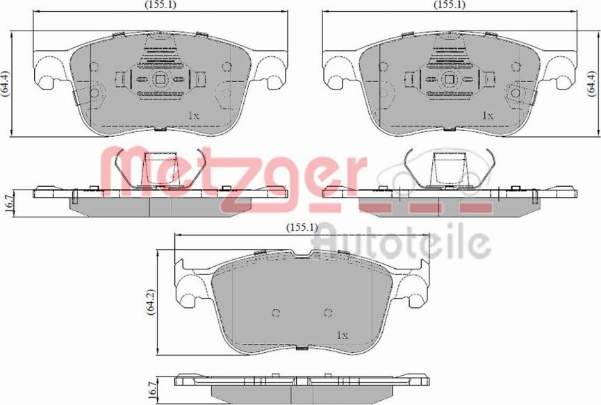 Metzger 1170919 - Тормозные колодки, дисковые, комплект avtokuzovplus.com.ua