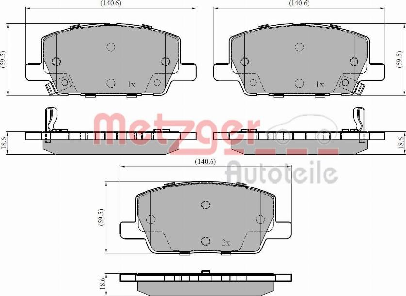 Metzger 1170924 - Гальмівні колодки, дискові гальма autocars.com.ua