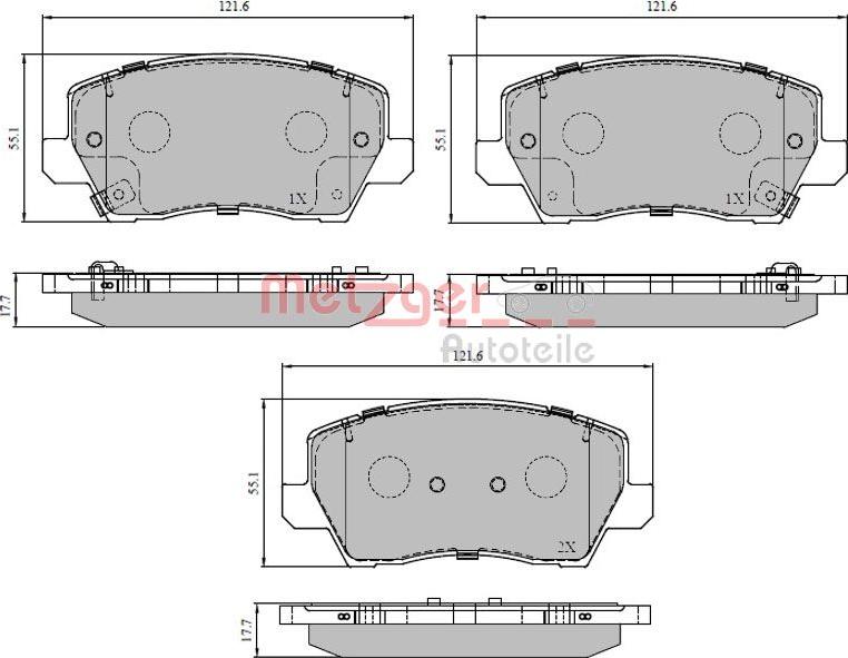 Metzger 1170930 - Гальмівні колодки, дискові гальма autocars.com.ua