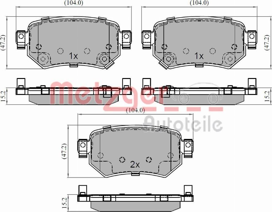 Metzger 1170933 - Тормозные колодки, дисковые, комплект avtokuzovplus.com.ua