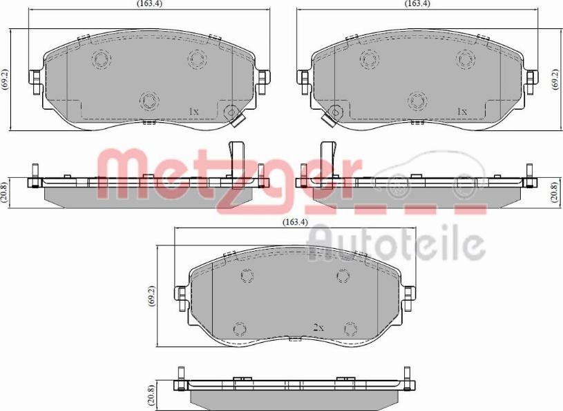 Metzger 1170936 - Гальмівні колодки, дискові гальма autocars.com.ua