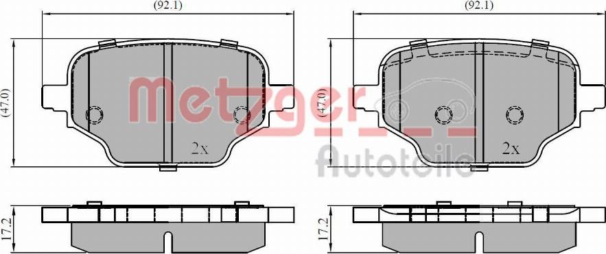 Metzger 1170943 - Тормозные колодки, дисковые, комплект avtokuzovplus.com.ua