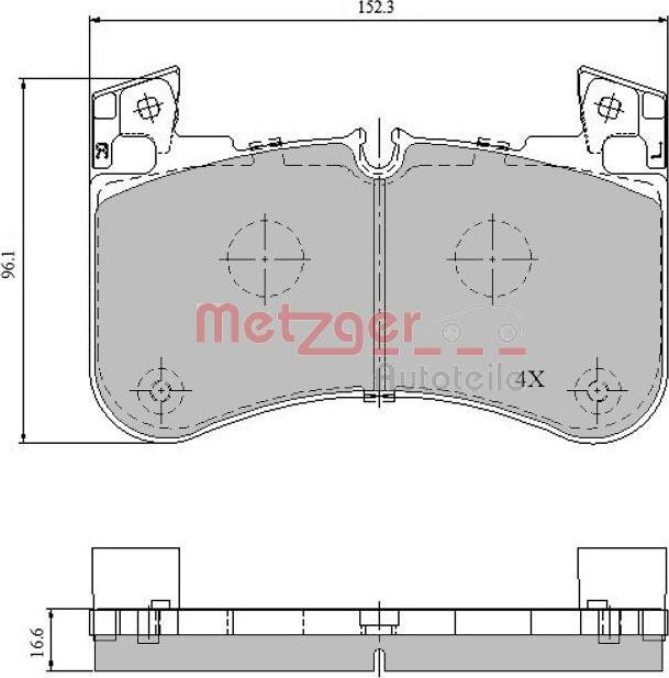 Metzger 1170947 - Тормозные колодки, дисковые, комплект autodnr.net