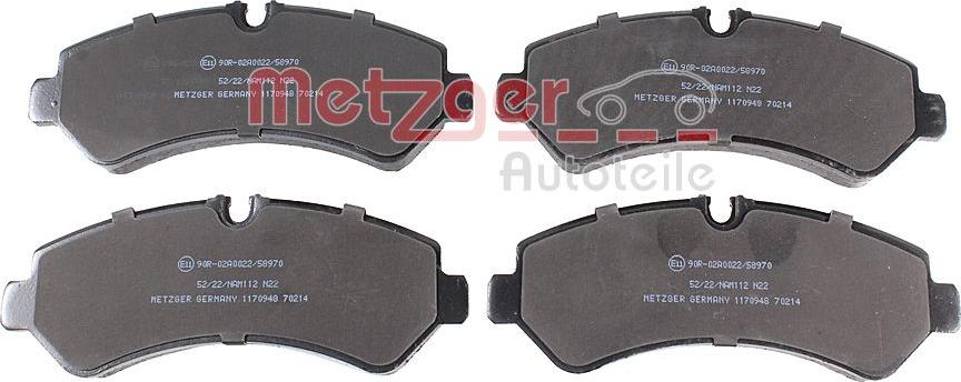Metzger 1170948 - Гальмівні колодки, дискові гальма autocars.com.ua