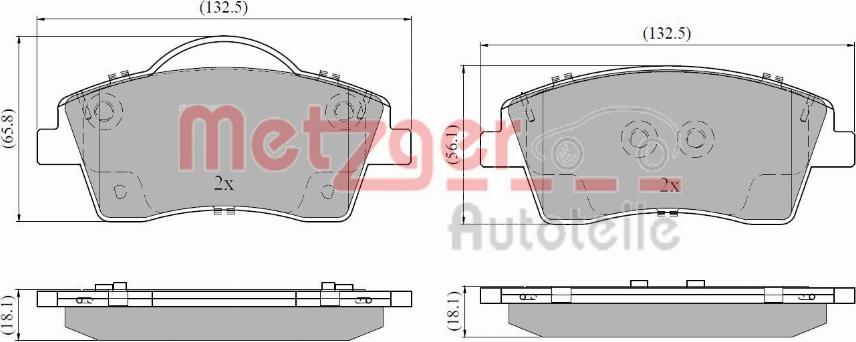 Metzger 1170950 - Гальмівні колодки, дискові гальма autocars.com.ua