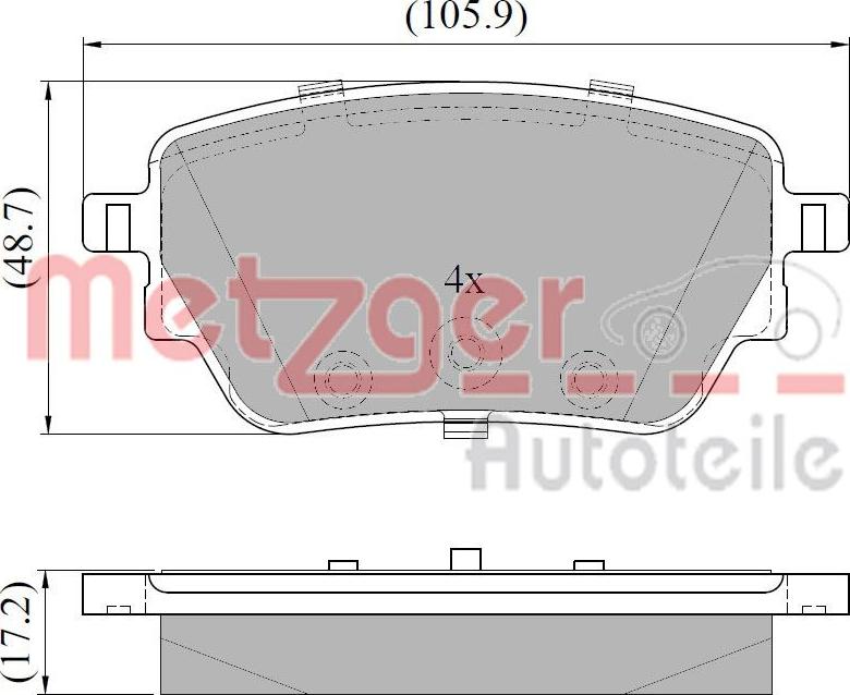 Metzger 1170957 - Гальмівні колодки, дискові гальма autocars.com.ua