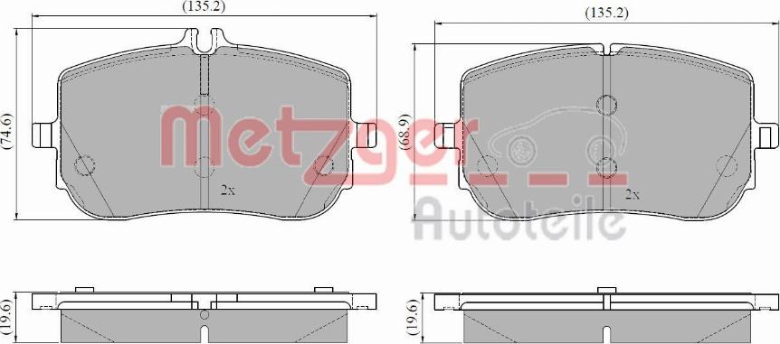 Metzger 1170962 - Гальмівні колодки, дискові гальма autocars.com.ua