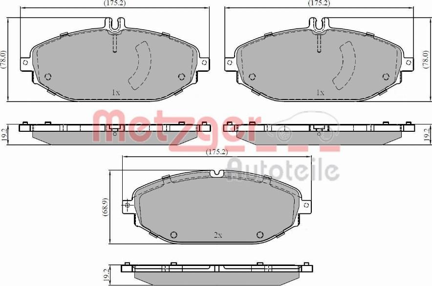 Metzger 1170963 - Тормозные колодки, дисковые, комплект avtokuzovplus.com.ua